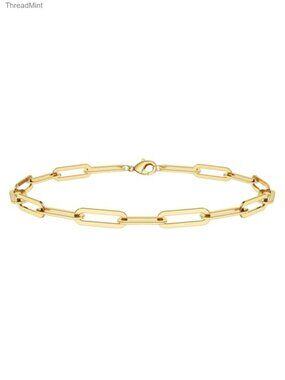 Stainless Steel Paperclip Link Chain Bracelet Lobster Claw Clasp Minimalist